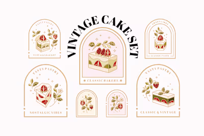 Vintage Cake Logo & Label Collection