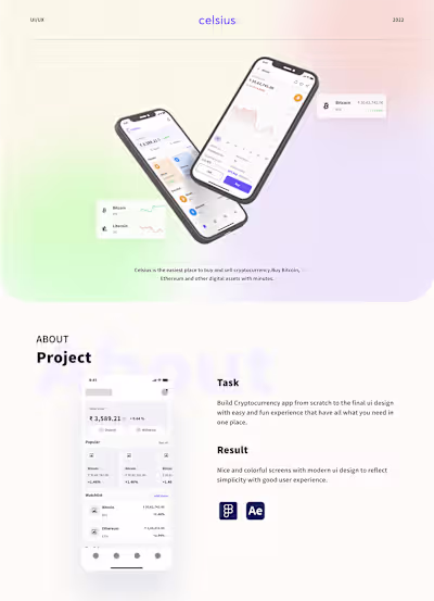 Celsius - Cryptocurrency Exchange Application