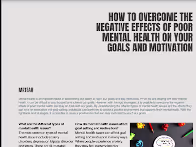 Article on Mental Health