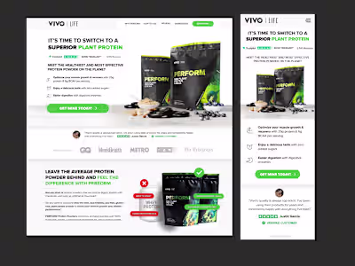 High-Converting Landing Page for Vivo Life (Built with Replo)