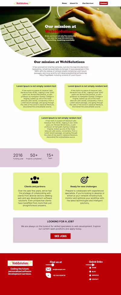 A design for a business website