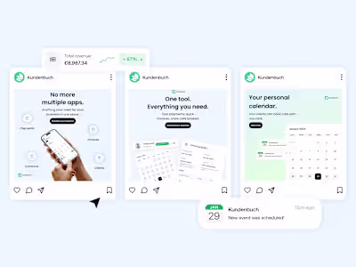 Kundenbuch - Marketing designs