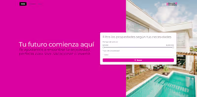 Marketing and info page for local real state