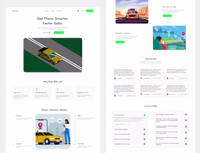 Design a Ride-Hailing Web App Landing Page 😍 😊