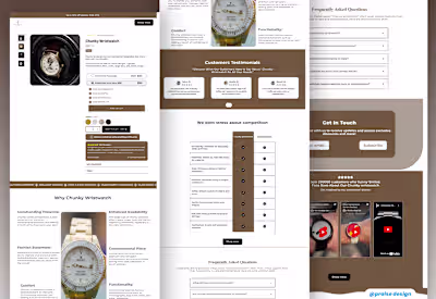 Chunky Wristwatch landing page built on Replo