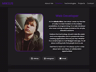 Web Developer Portfolio — Mikelis Silins
