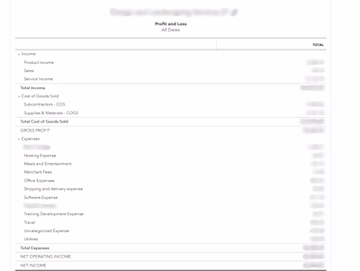 One of the financial statements of my clients 