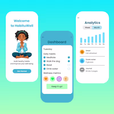Wellness tracker UI app design