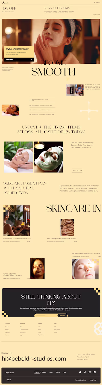 Modern UI Design for a Skincare Store