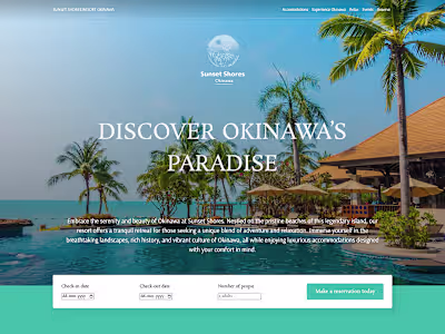 Sunset Shores Okinawa Resort Landing Page
