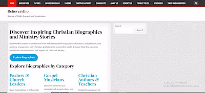 BelieversBio - A Christian Biography Website