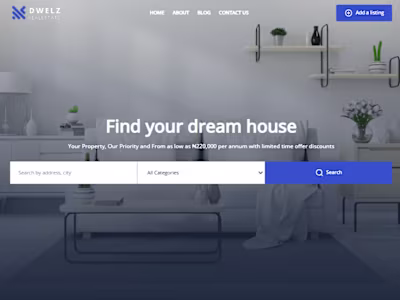 DWELZ: Real Estate Website