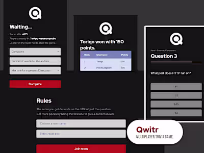 Qwitr - A multiplayer trivia game.
