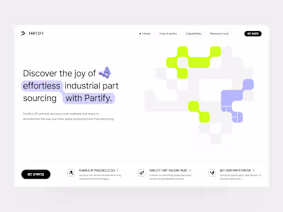 3D printing: website, hero, landing page design