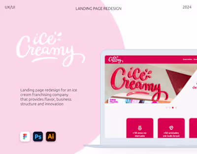 Landing page redesign - Ice Creamy :: Behance