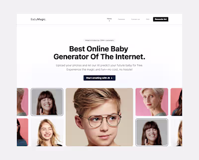 Ai baby Generater Website Design