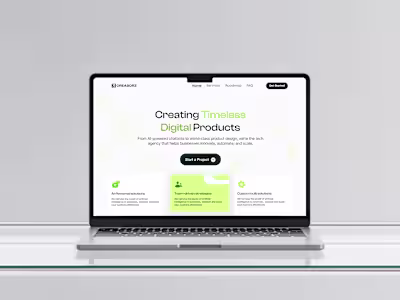 CREA8ORZ Landing Page Design
