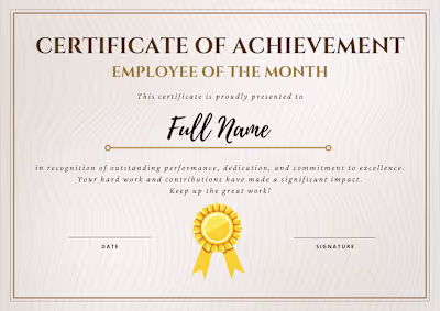 Employee of the Month Certificate Design