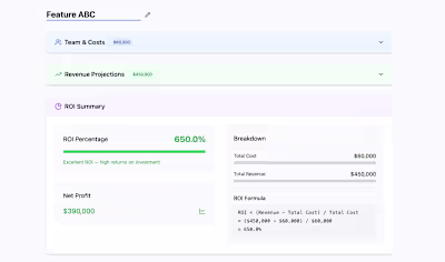 Product ROI Calculator