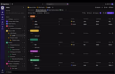 ClickUP CRM Setup + Dashboards