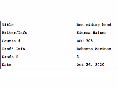 Red Riding Hood script