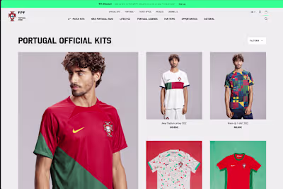 Website, Ecommerce Solution and Backoffice for Top Soccer Teams