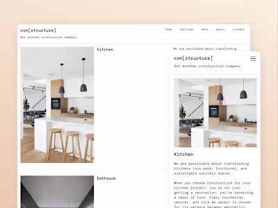 Modern, grid structured site for construction business