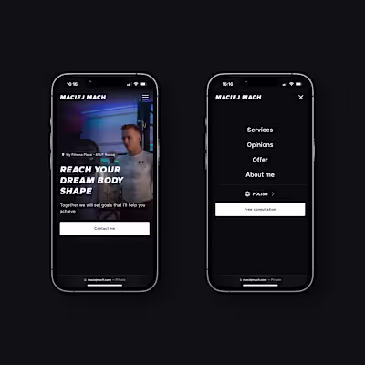 Personal Trainer Maciej Mach - Framer Website