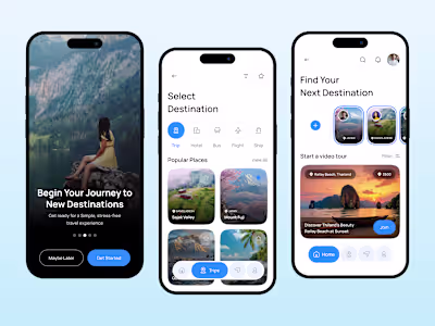 Travel App UI Design – Mobile Mockup
