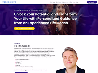 Website Rebuild for Gabriel Sereni on Fiverr