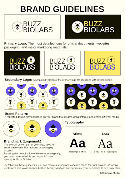 Buzz Biolabs | Brand Identity | Bee Venom Cosmeceuticals