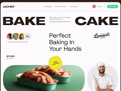 Cover page for Cooking Blog