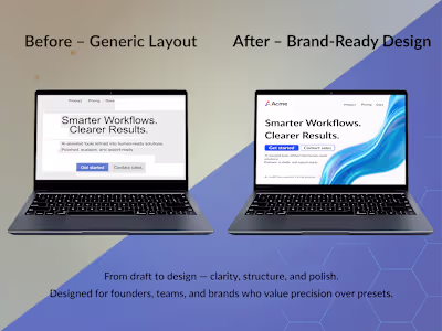 Website Hero Redesign — From Template to Brand-Ready