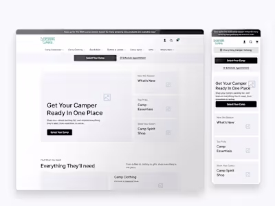 Everything Camper — Guided Shopping Wireframes
