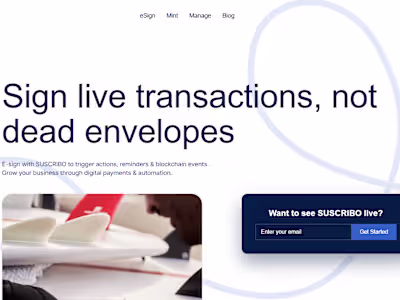 Suscribo Website Design 