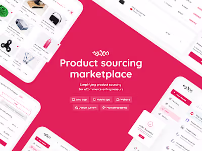 Eewoo. Sourcing products marketplace. SaaS web app