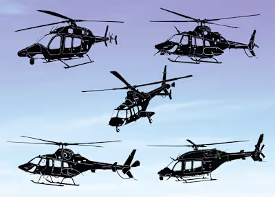 Vector Helicopter Illustration | Detailed Aviation Artwork