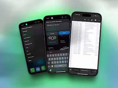 "Mobile app" / iOS shortcut for budget management
