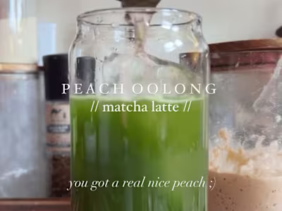 Peach oolong matcha latte recipe