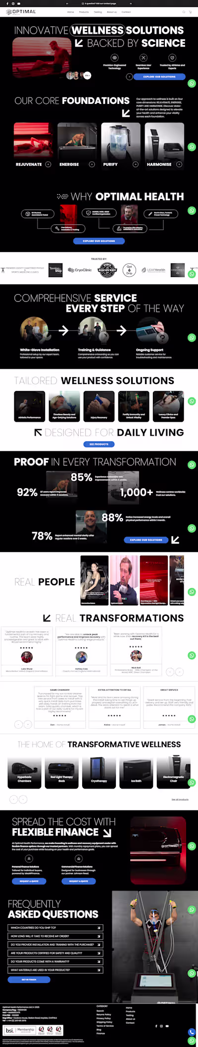 Shopify past work for Optimal Health client and grow the bus...