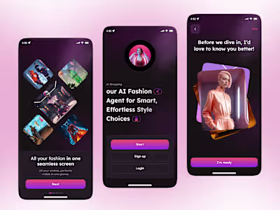 AI Fashion Assistant Mobile App Design