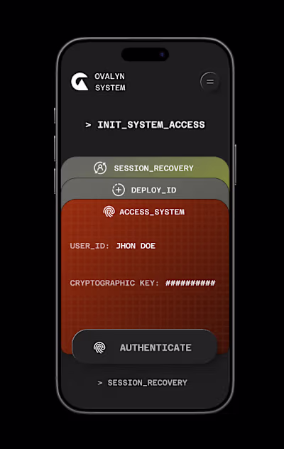 The OVALYN SYSTEM UI is a study in FinTech synthesis: high s...