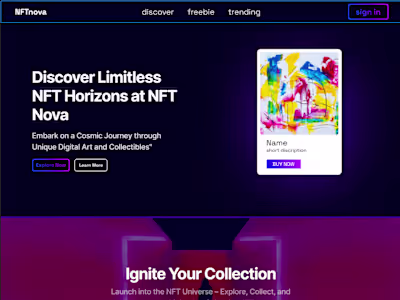 NFTnova website design  |  FRAMER  | Interactive