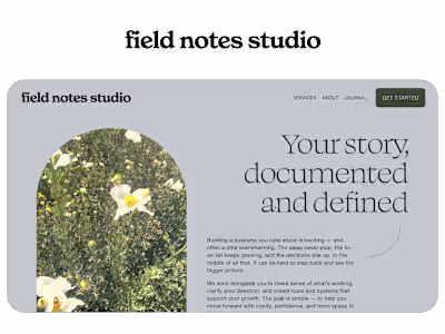 Field Notes Studio Brand Identity & Website Launch