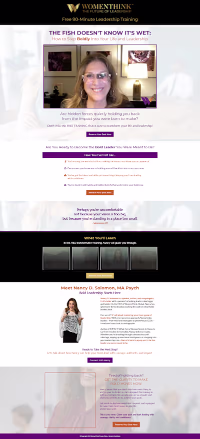 WomenThink Leadership Training Funnel –