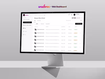 Weebro Dashboard Design Project