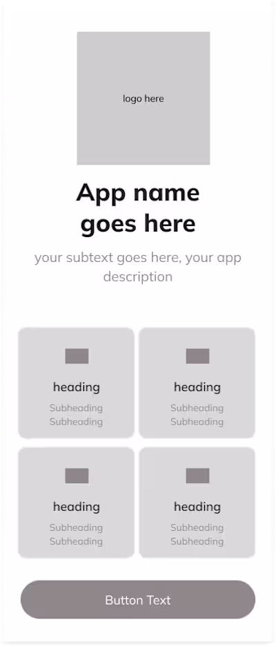 Mobile Wellness App Wireframe Design