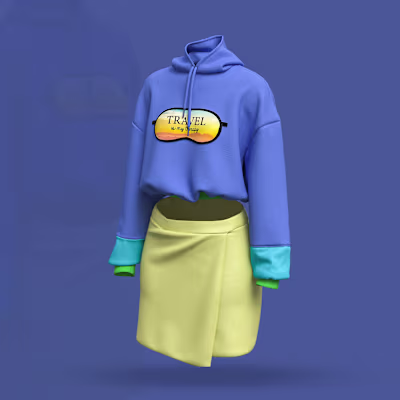 Hoodie and skirt 3d model :: Behance