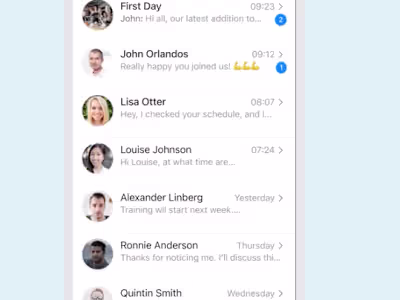 OneTeam's iOS app