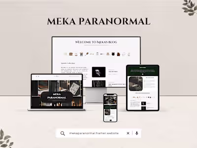 Meka Paranormal (Framer Blog Website)
